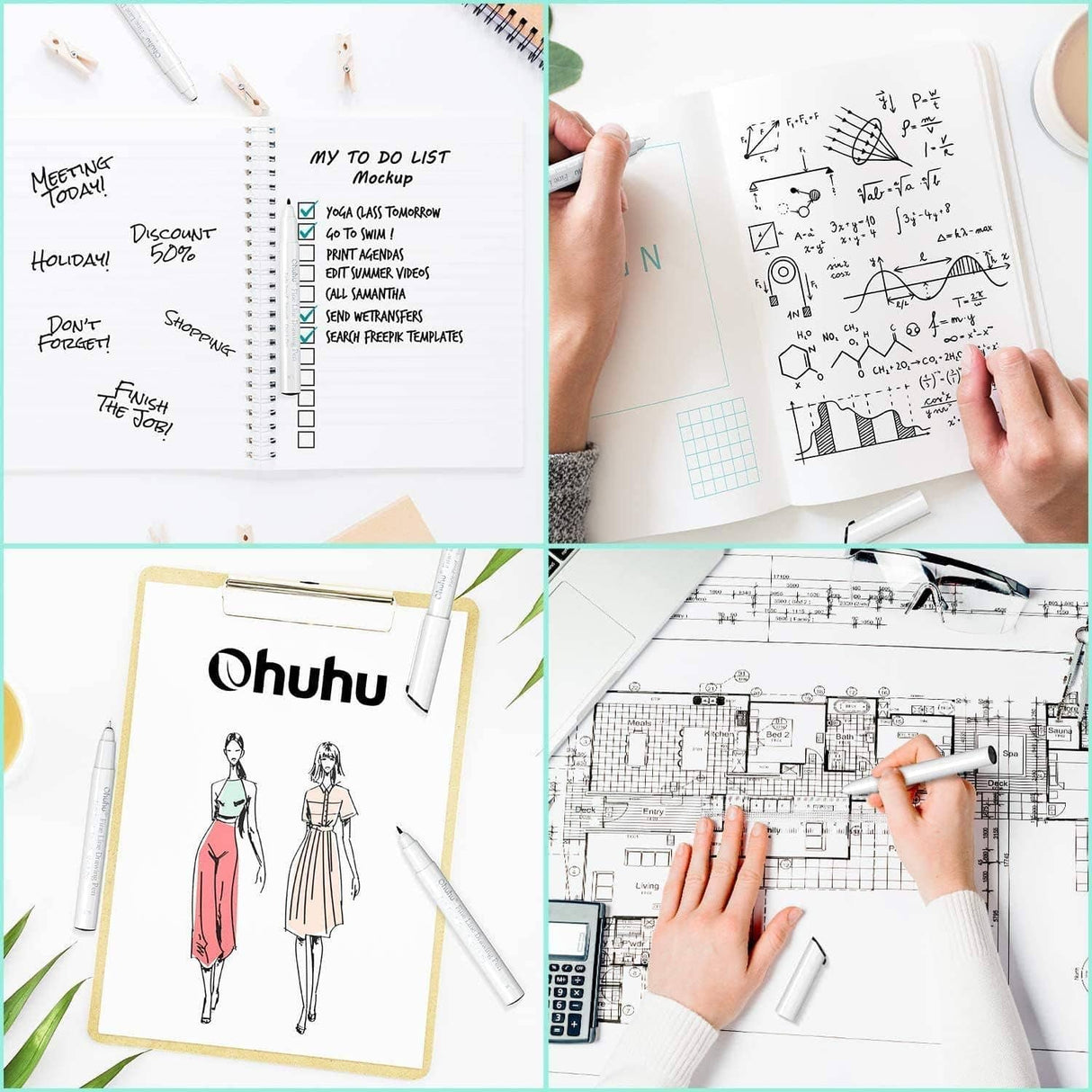 Ohuhu - Set 8 Tiralíneas Fine Line Drawing Pen