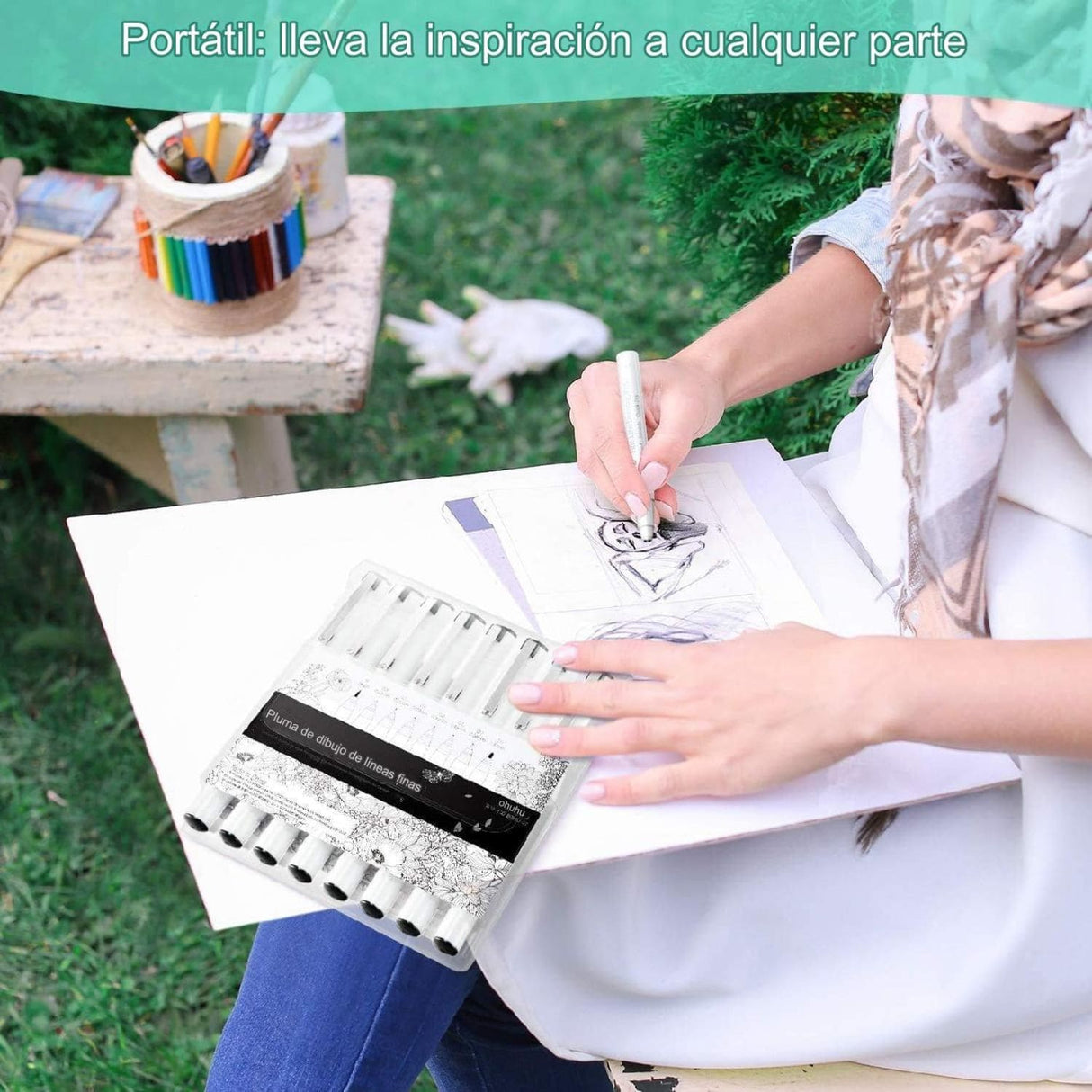 Ohuhu - Set 8 Tiralíneas Fine Line Drawing Pen