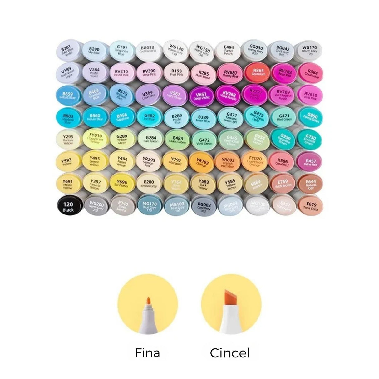 Ohuhu - Set 80 Marcadores al Alcohol Oahu Doble Punta