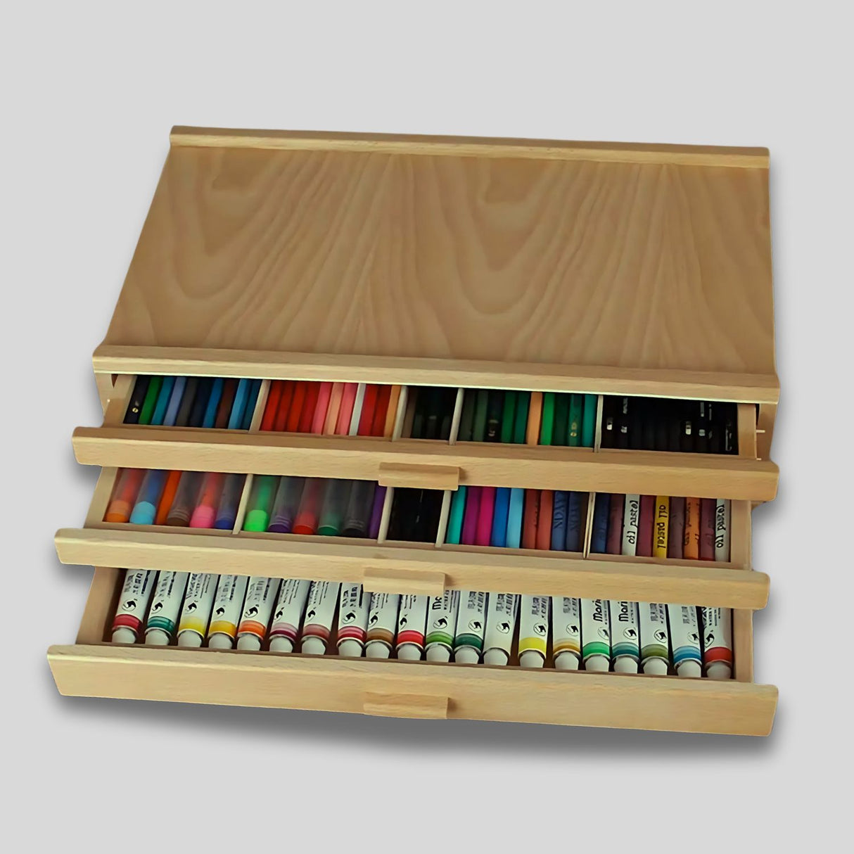 Organizador de Madera para Escritorio con 3 Cajones