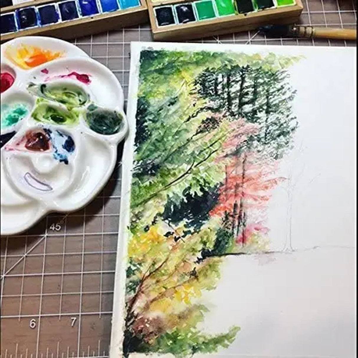 Paleta Mezcladora Porcelana Flor de Rosa