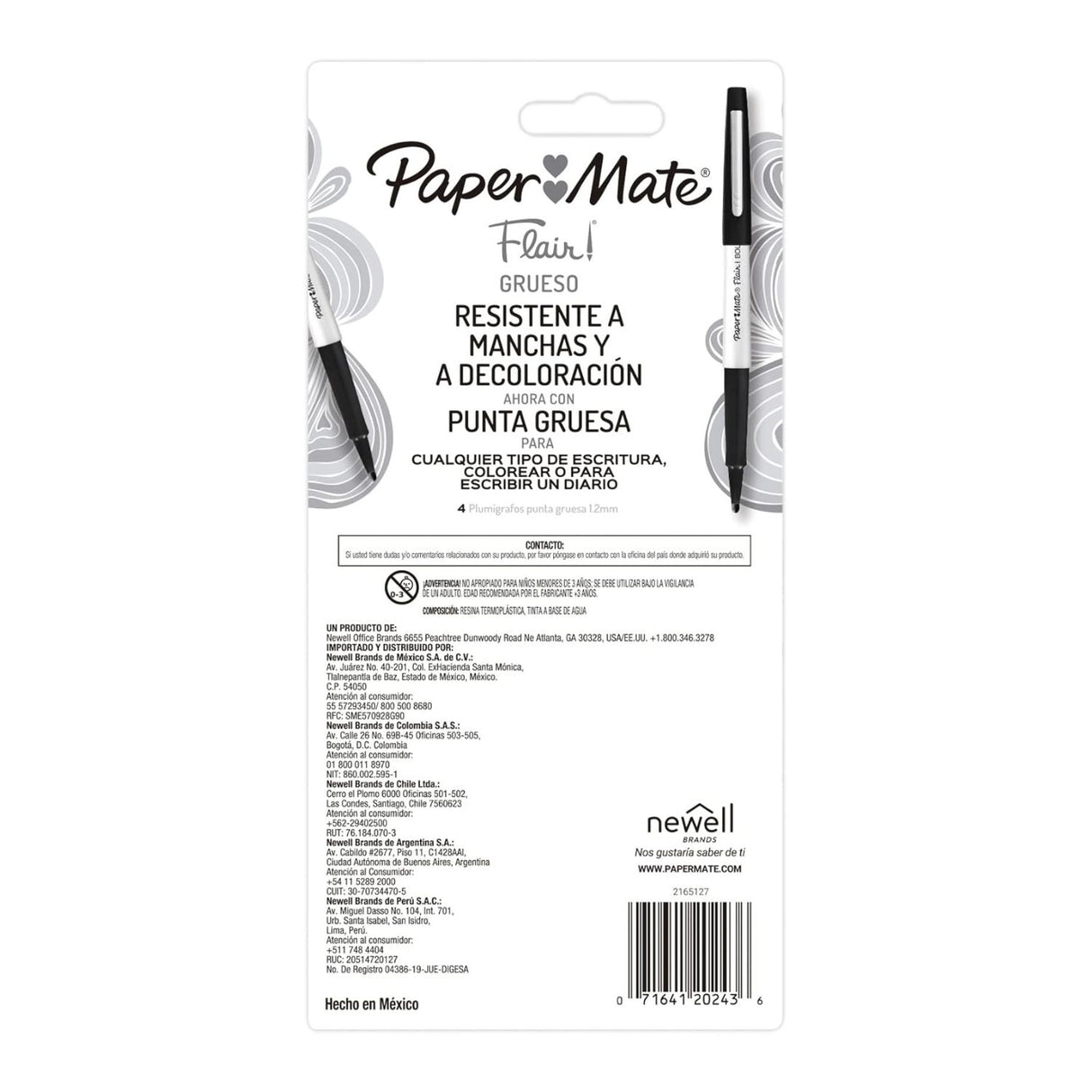 Paper Mate Flair - Set 4 Tiralíneas Punta Gruesa