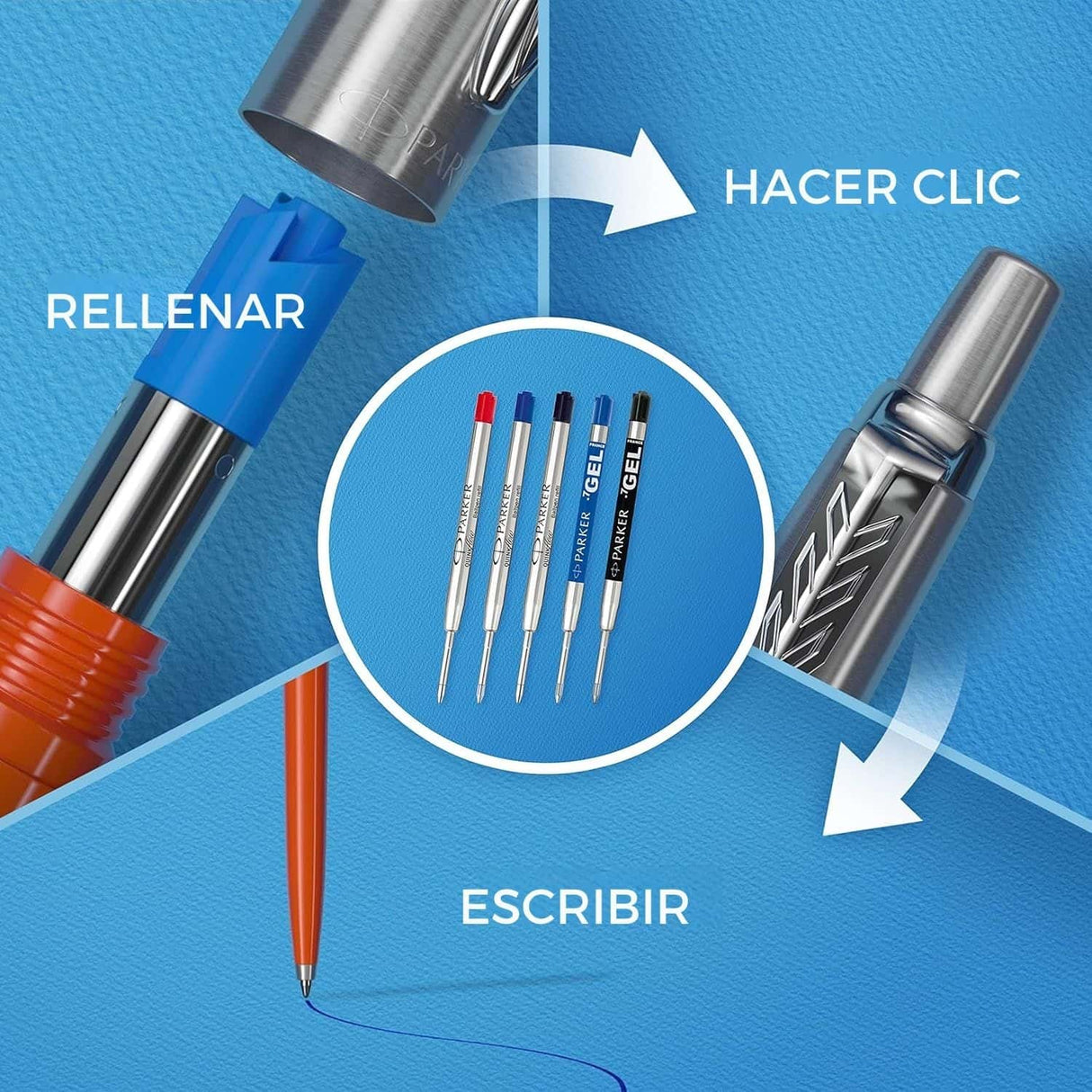 Parker - Boligrafo Jotter XL Tinta Azul, Punta M, Pink Gold