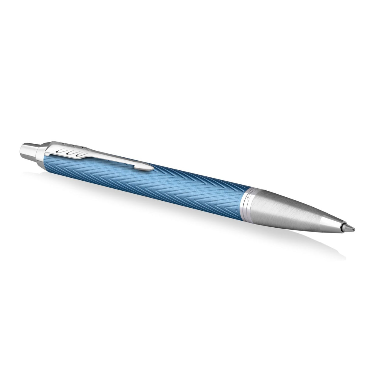 Parker Im Premium - Boligrafo Premium Gray Lacquer, Chrome Trim, Punta Media, Tinta Azul