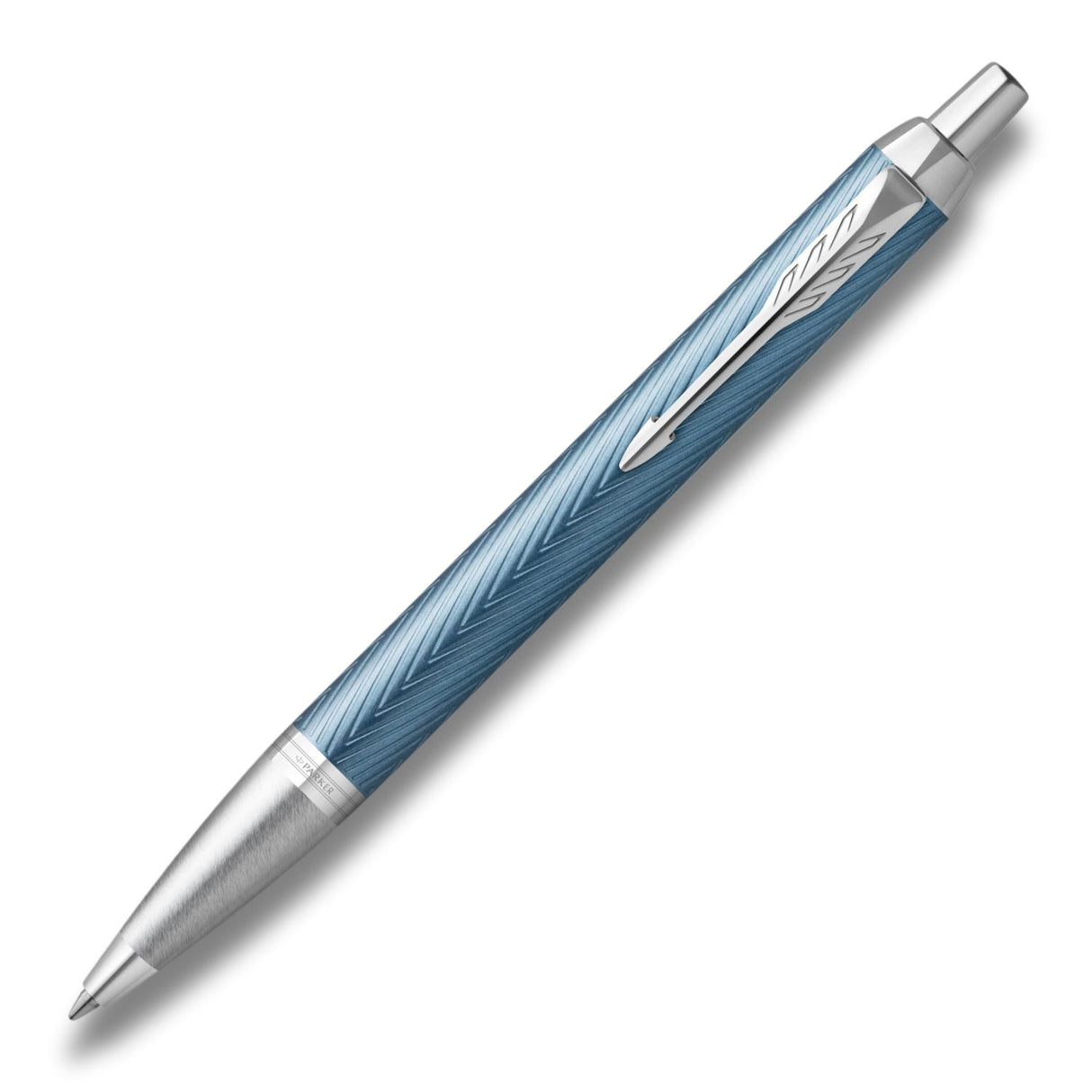 Parker Im Premium - Boligrafo Premium Gray Lacquer, Chrome Trim, Punta Media, Tinta Azul