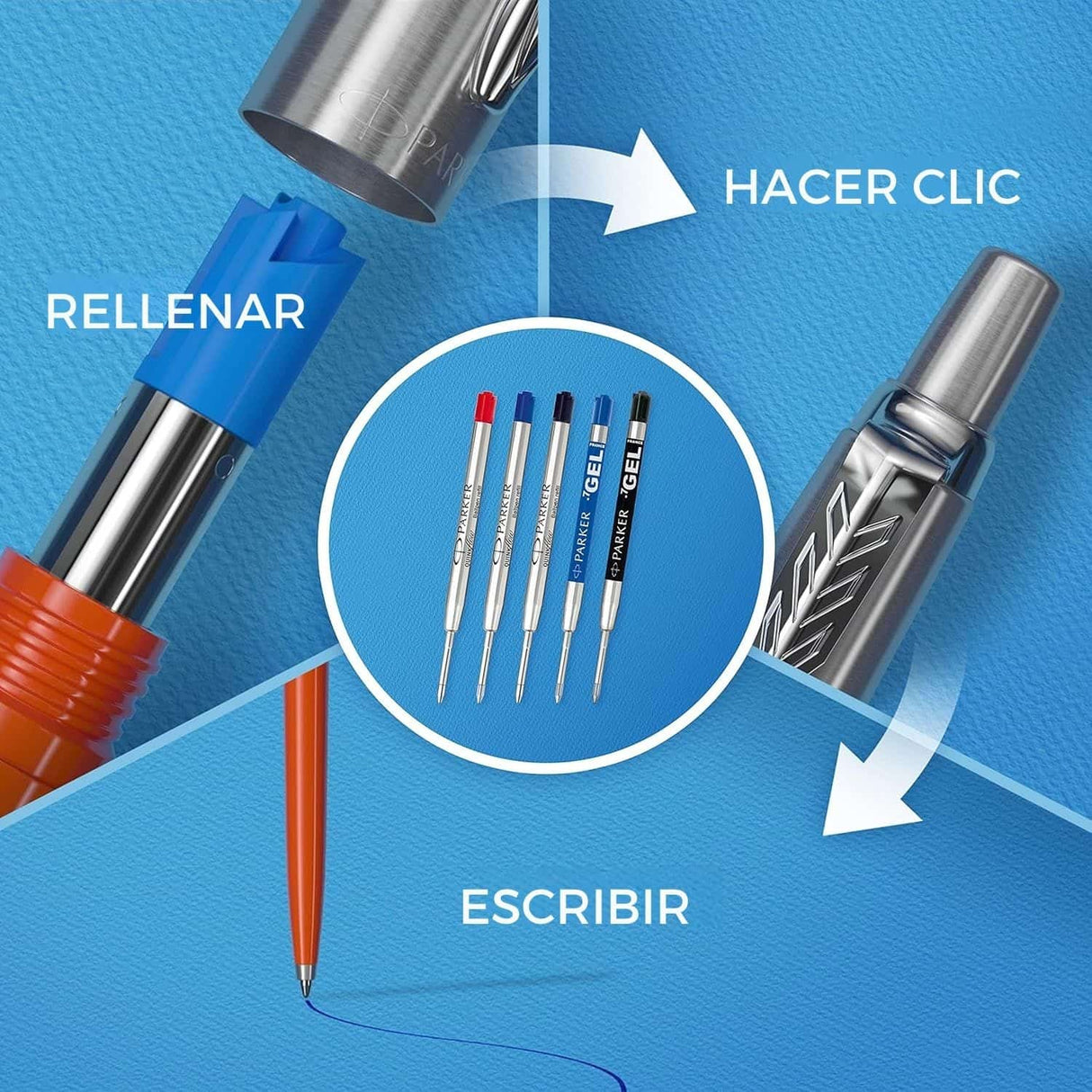 Parker - Kit Boligrafo y Portaminas Jotter Tinta Azul, Caja de Regalo