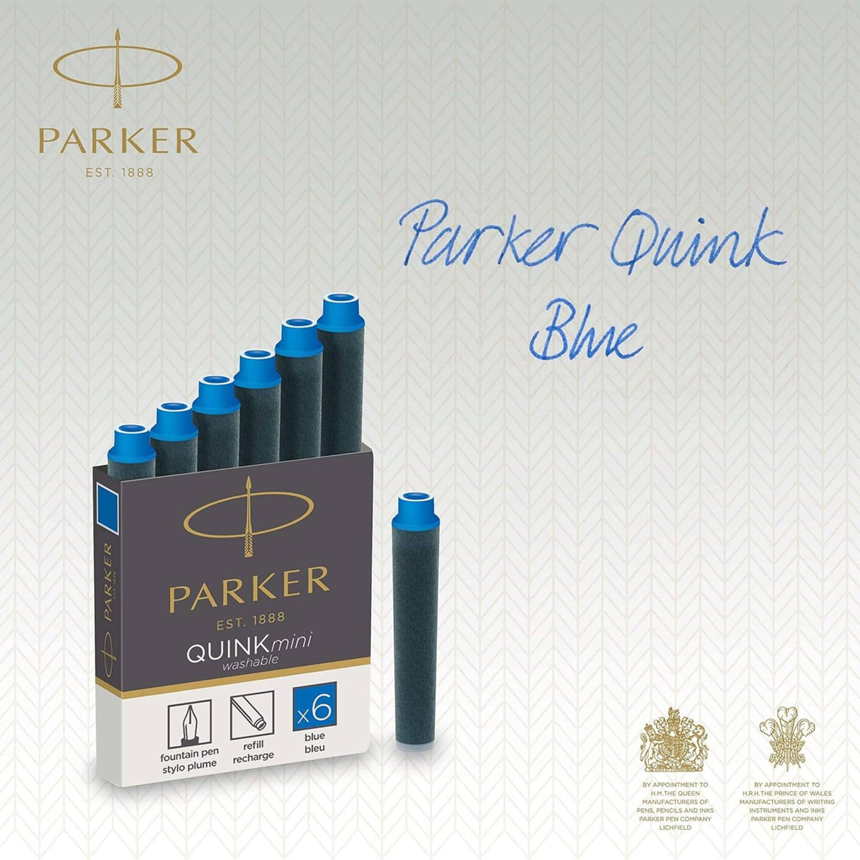 Parker - Pack 6 Cartuchos de Tinta para Pluma Quink Mini