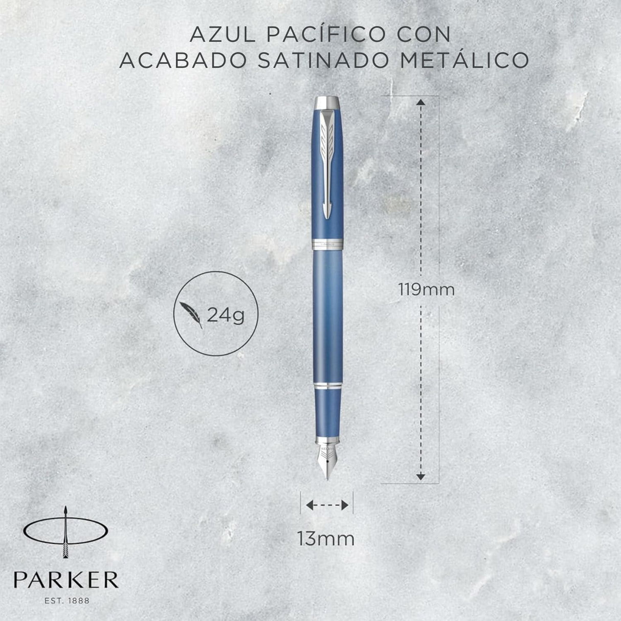 Parker - Pluma IM Writing Rituals Tinta Azul, Punta M, Peaceful Blue