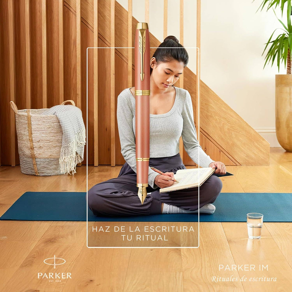 Parker - Pluma IM Writing Rituals Tinta Azul, Punta M, Uplifting Orange