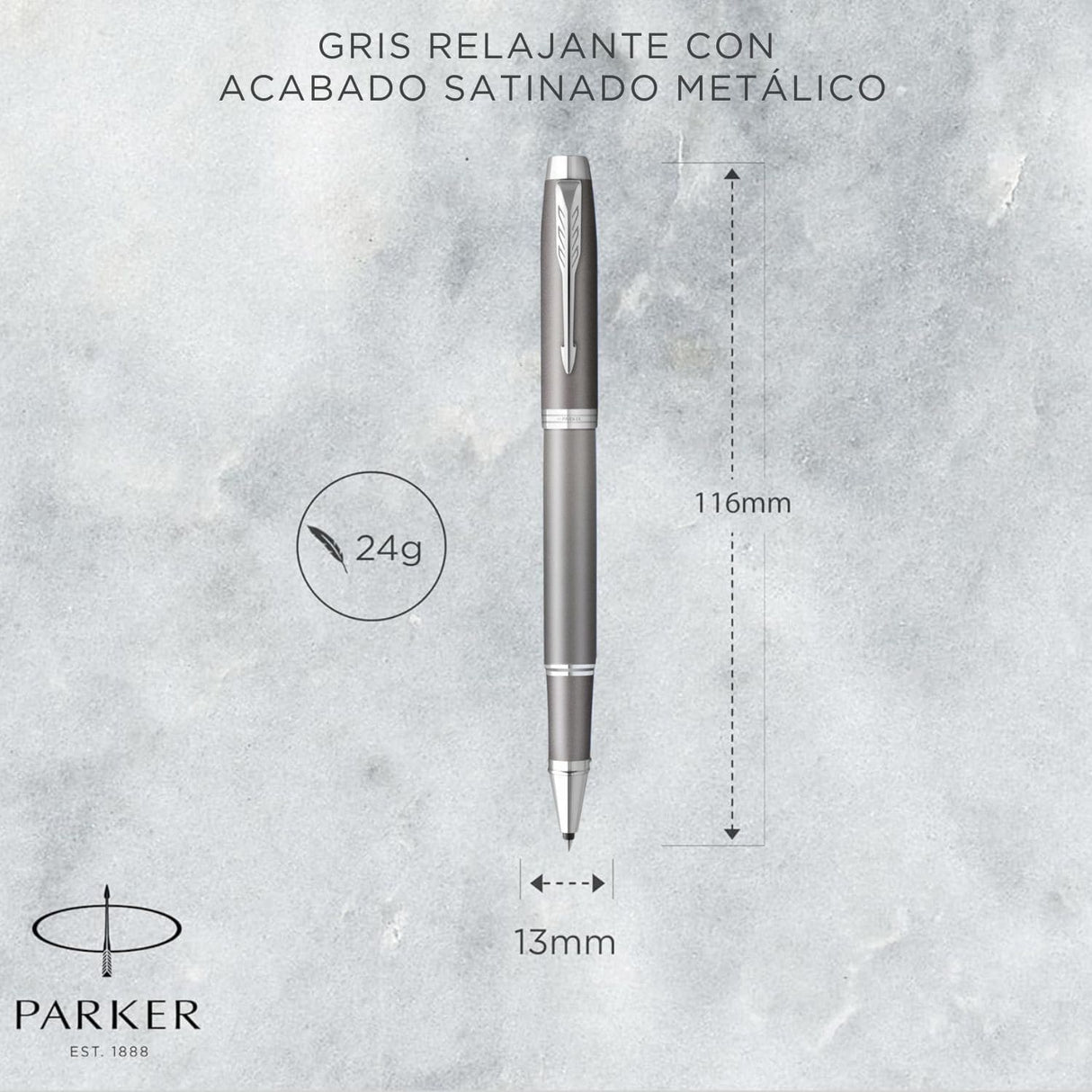 Parker - Rollerball IM Writing Rituals Tinta Azul, Punta F, Grey