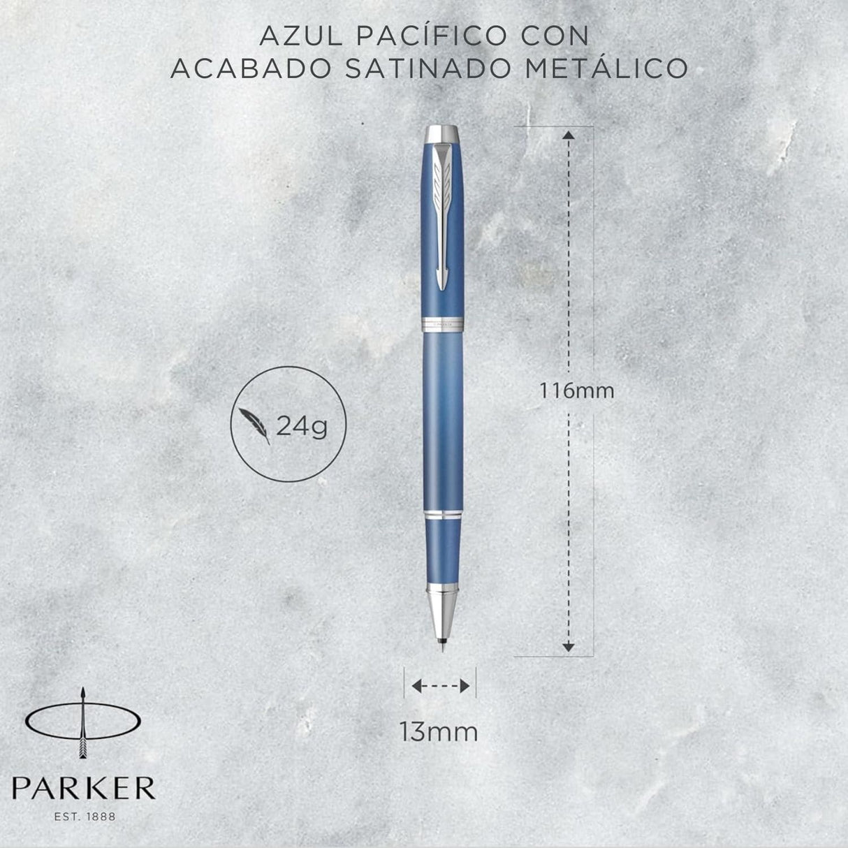 Parker - Rollerball IM Writing Rituals Tinta Azul, Punta F, Peaceful Blue