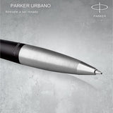 Parker Urban Twist - Boligrafo Muted Black, Chrome Trim