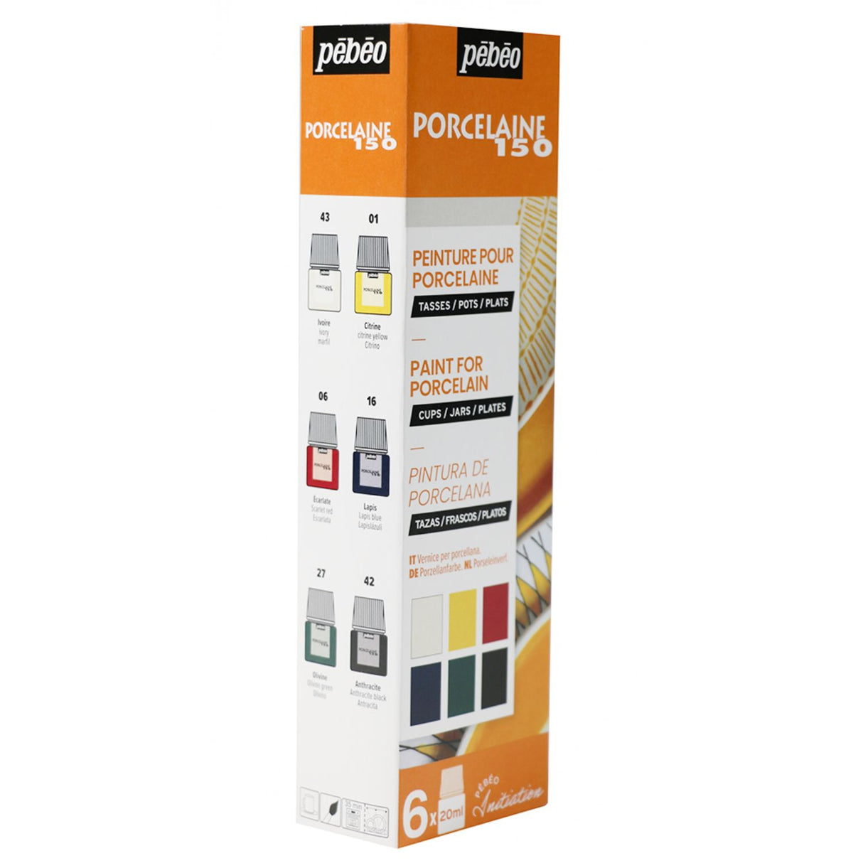 Pebeo 150 - Set 6 Pintura para Porcelana Bold 20 ml