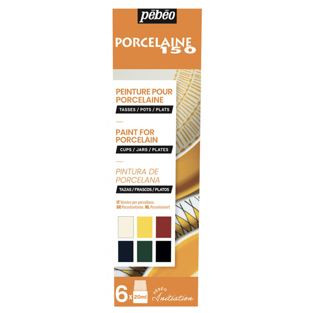 Pebeo 150 - Set 6 Pintura para Porcelana Bold 20 ml