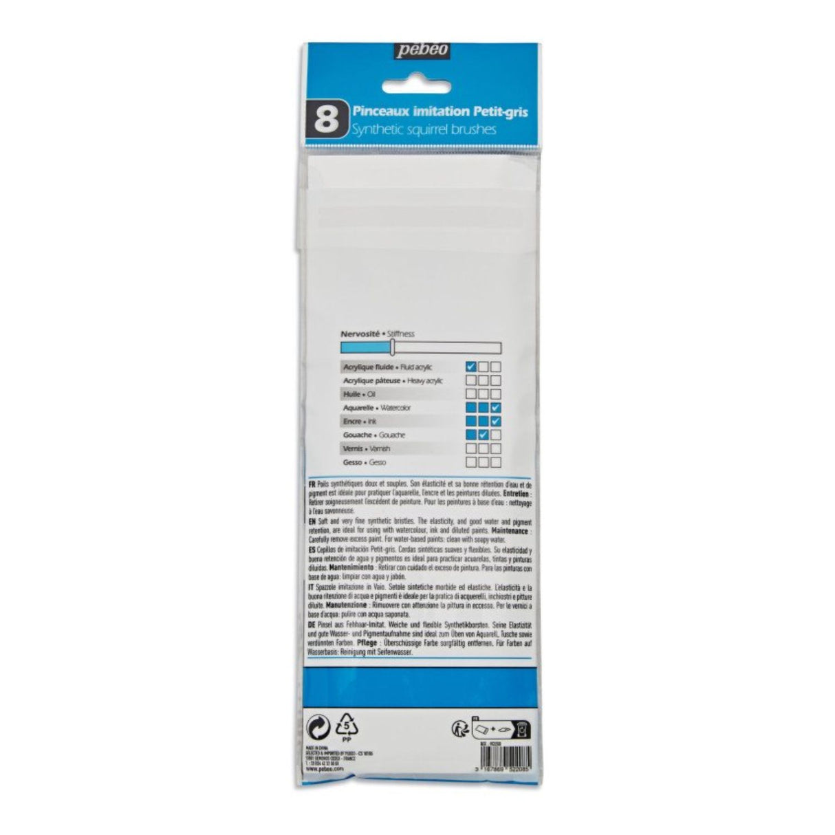 Pebeo Aquarelle - Set 8 Pinceles para Acuarela