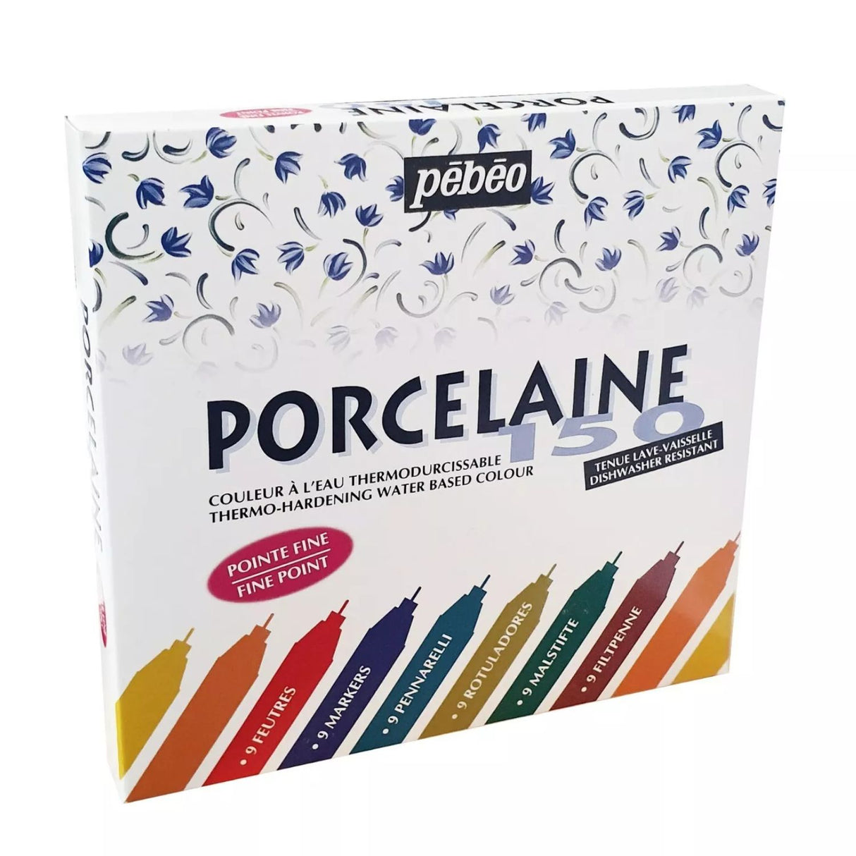 Pebeo Porcelaine 150 - Set 9 Marcadores Pintura Porcelana Punta Fina