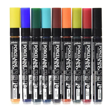 Pebeo Porcelaine 150 - Set 9 Marcadores Pintura Porcelana Punta Media