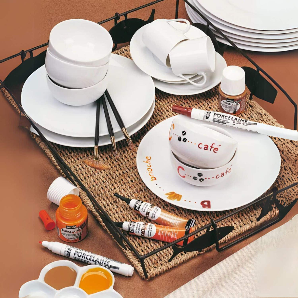 Pebeo Porcelaine 150 - Set 9 Marcadores Pintura Porcelana Punta Media