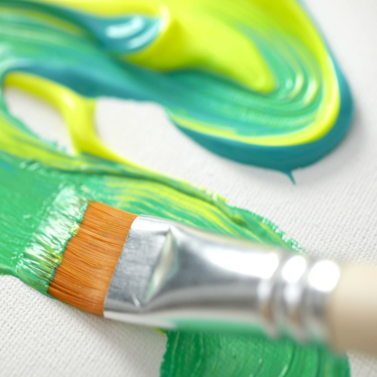 Pebeo - Set 4 Pinceles Acrílico y Óleo Largos Taklon Dorado