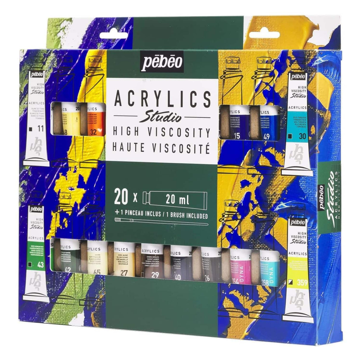 Pebeo Studio - Set 20 Acrílicos Tubos 20 ml