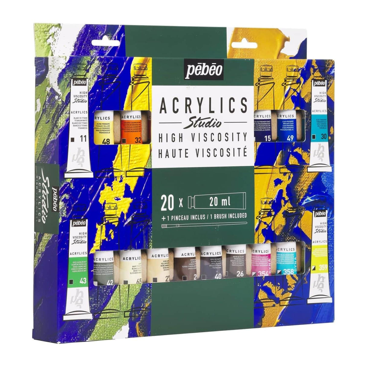 Pebeo Studio - Set 20 Acrílicos Tubos 20 ml