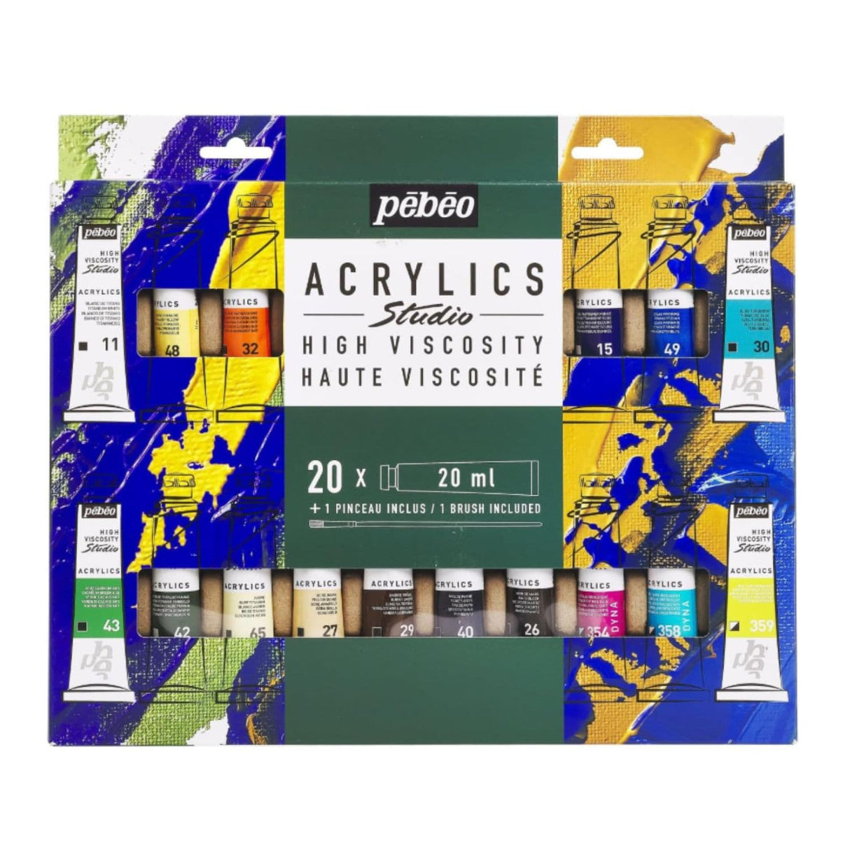 Pebeo Studio - Set 20 Acrílicos Tubos 20 ml