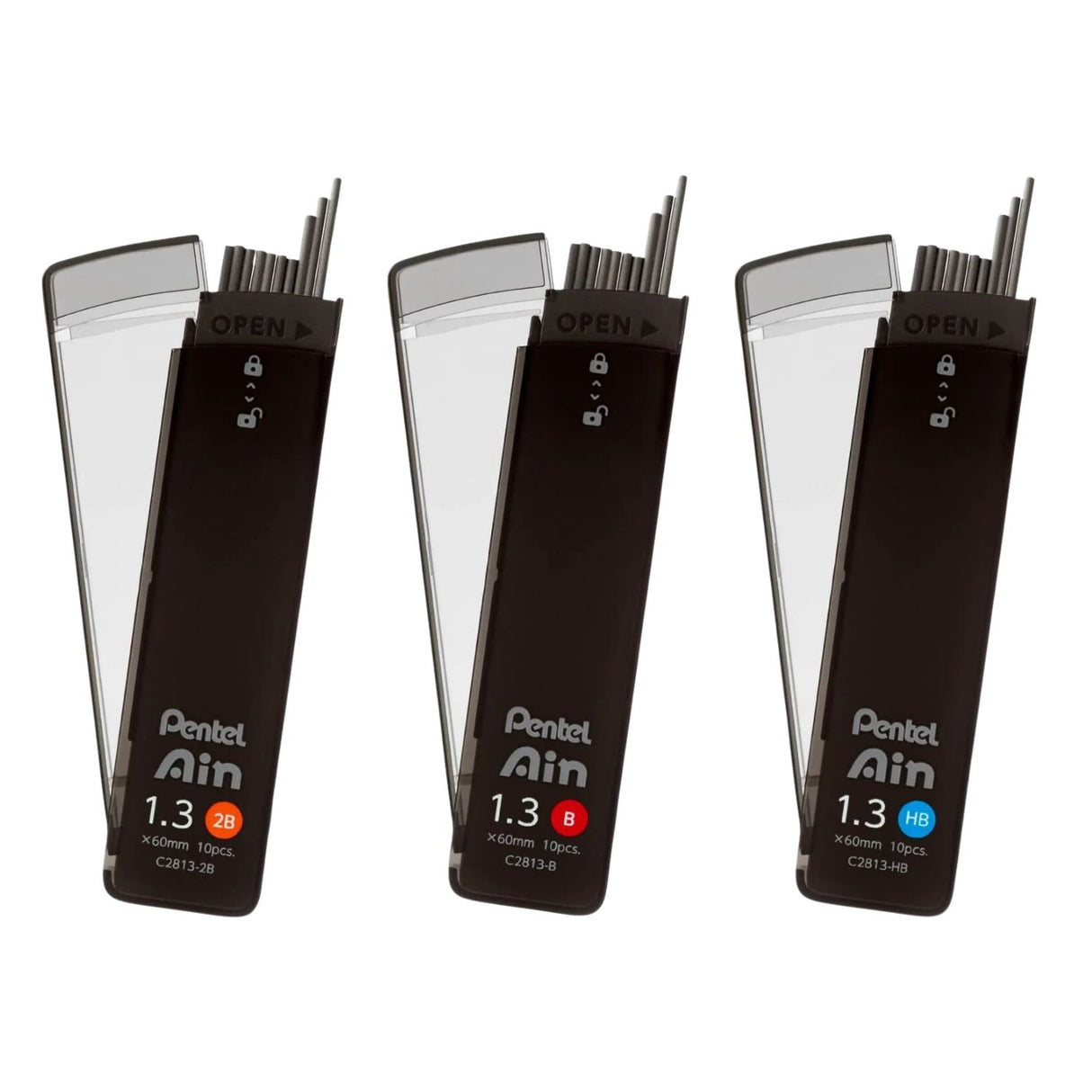 Pentel - Pack 10 Minas para Portaminas Ain 1,3 mm