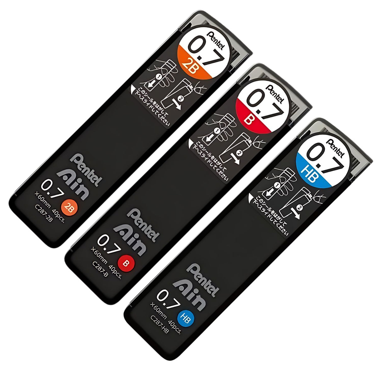 Pentel - Pack 40 Minas para Portaminas Ain Stein 0,7 mm