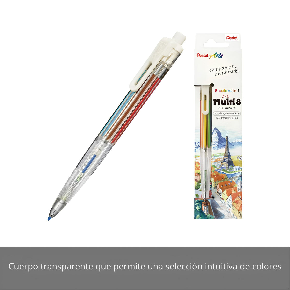 Pentel - Portaminas Art Multi 8 PH804 2.0 mm