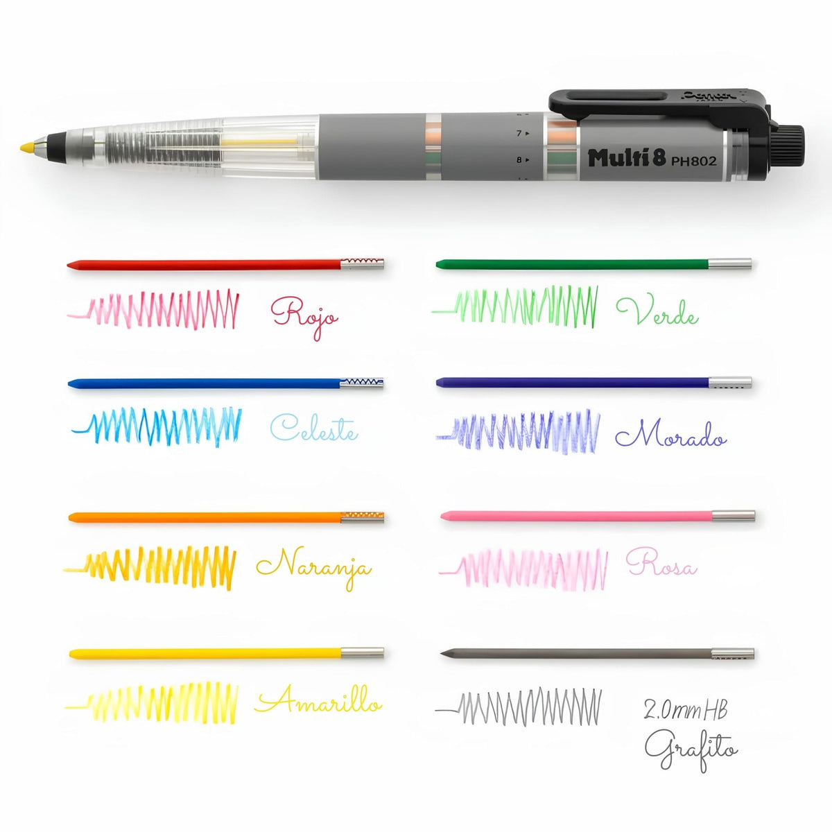 Pentel - Portaminas Multi 8 PH802 2.0 mm