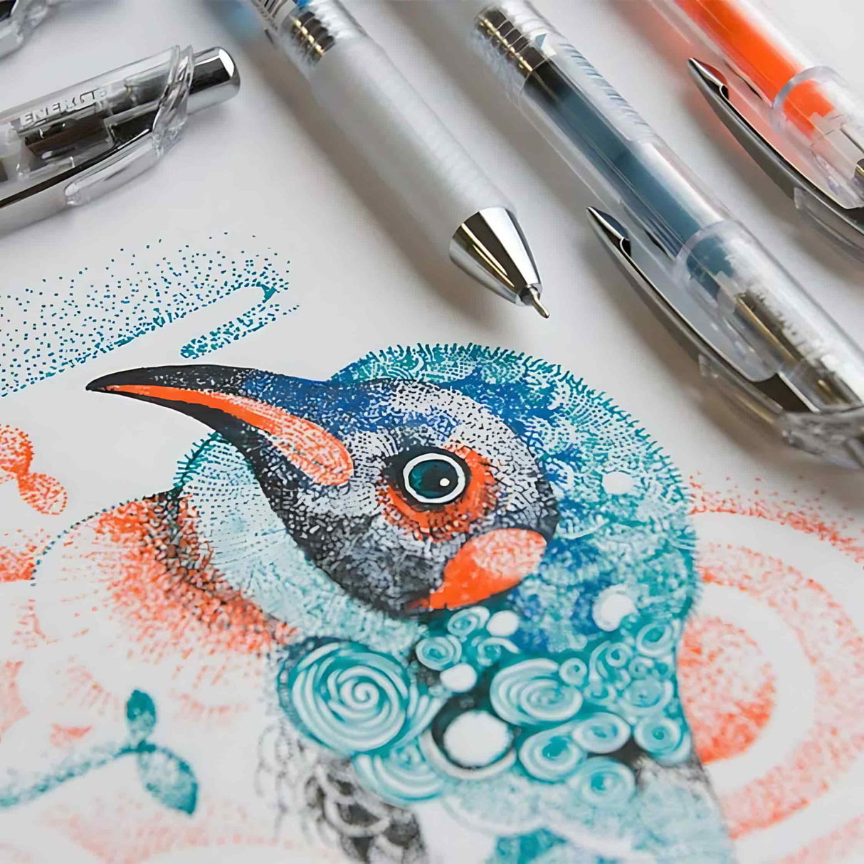 Pentel - Set 10 Lápices Gel Energel InFree 0,7 mm