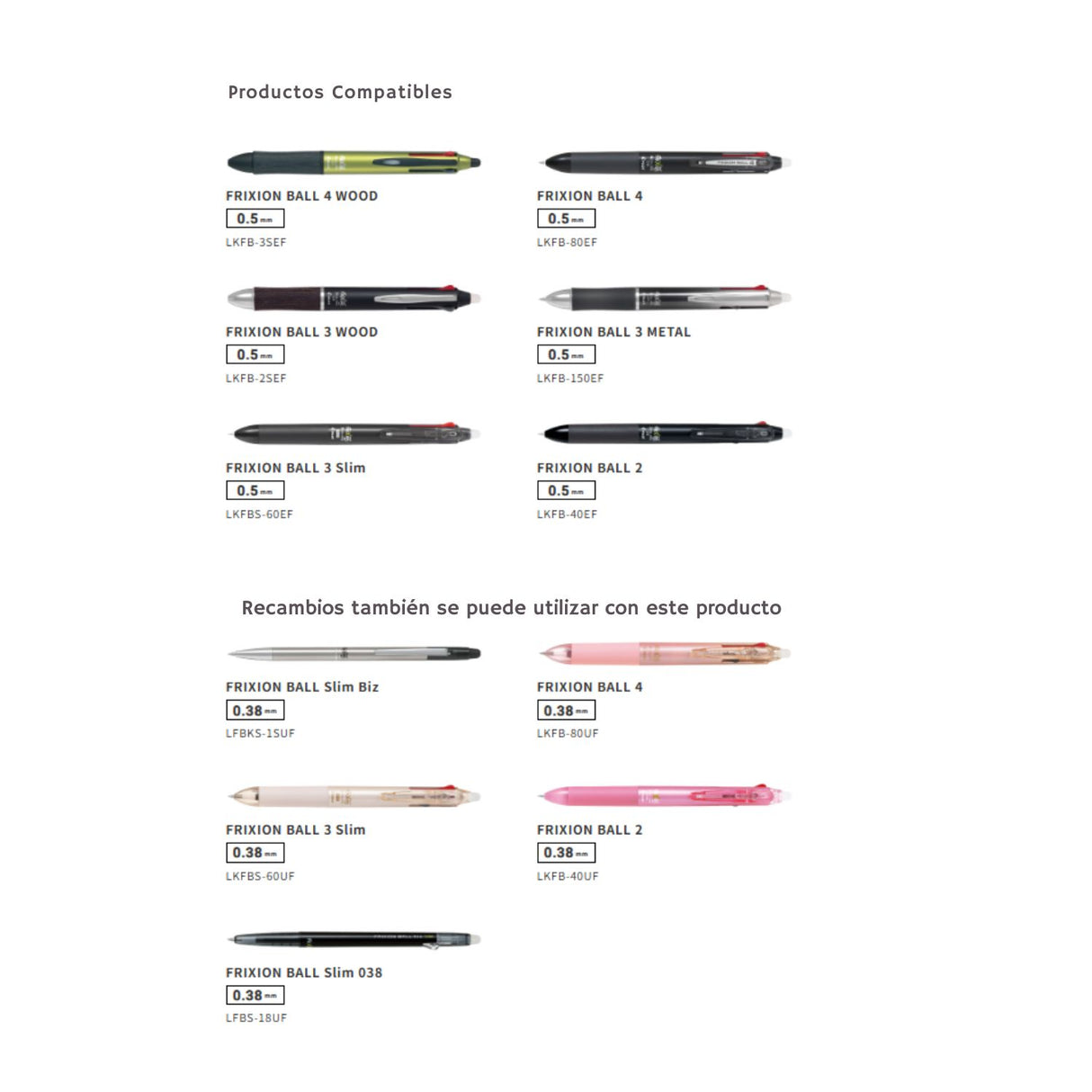 Pilot - Pack 3 Repuestos Lápiz Gel Frixion Ball Slim LFBTRF30EF3 Punta 05