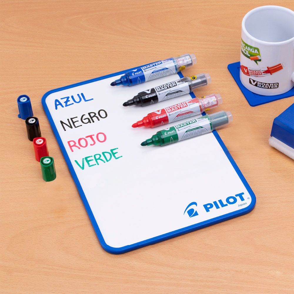 Pilot V Board Master - Set 4 Plumones de Pizarra Recargables Punta M