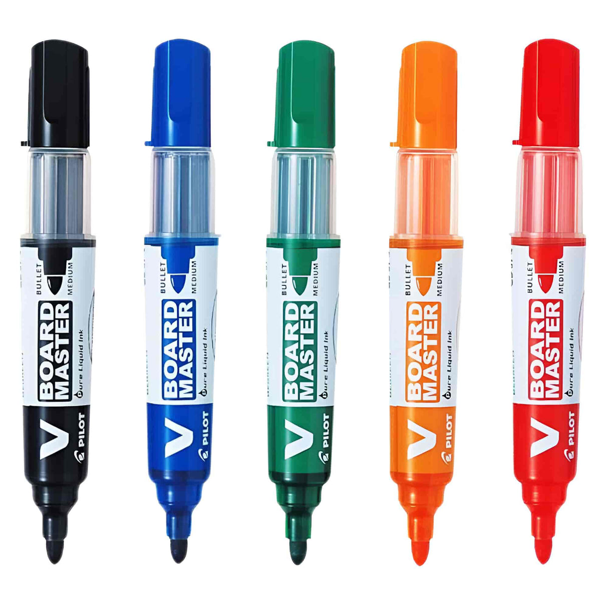 Pilot V Board Master - Set 5 Plumones de Pizarra Recargables Punta M