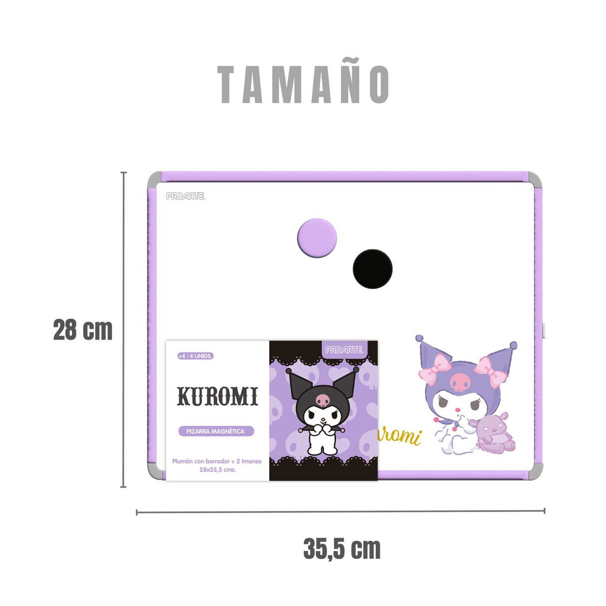 Proarte - Pizarra Magnética Kuromi 28 x 35,5 cm