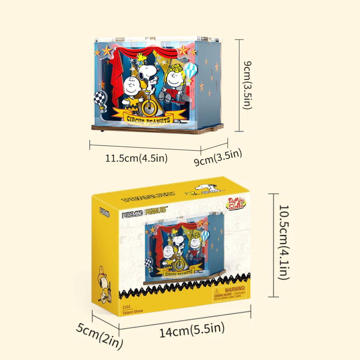 Puremind - Casa Miniatura Snoopy Happy Stage Wooden Mini Scene
