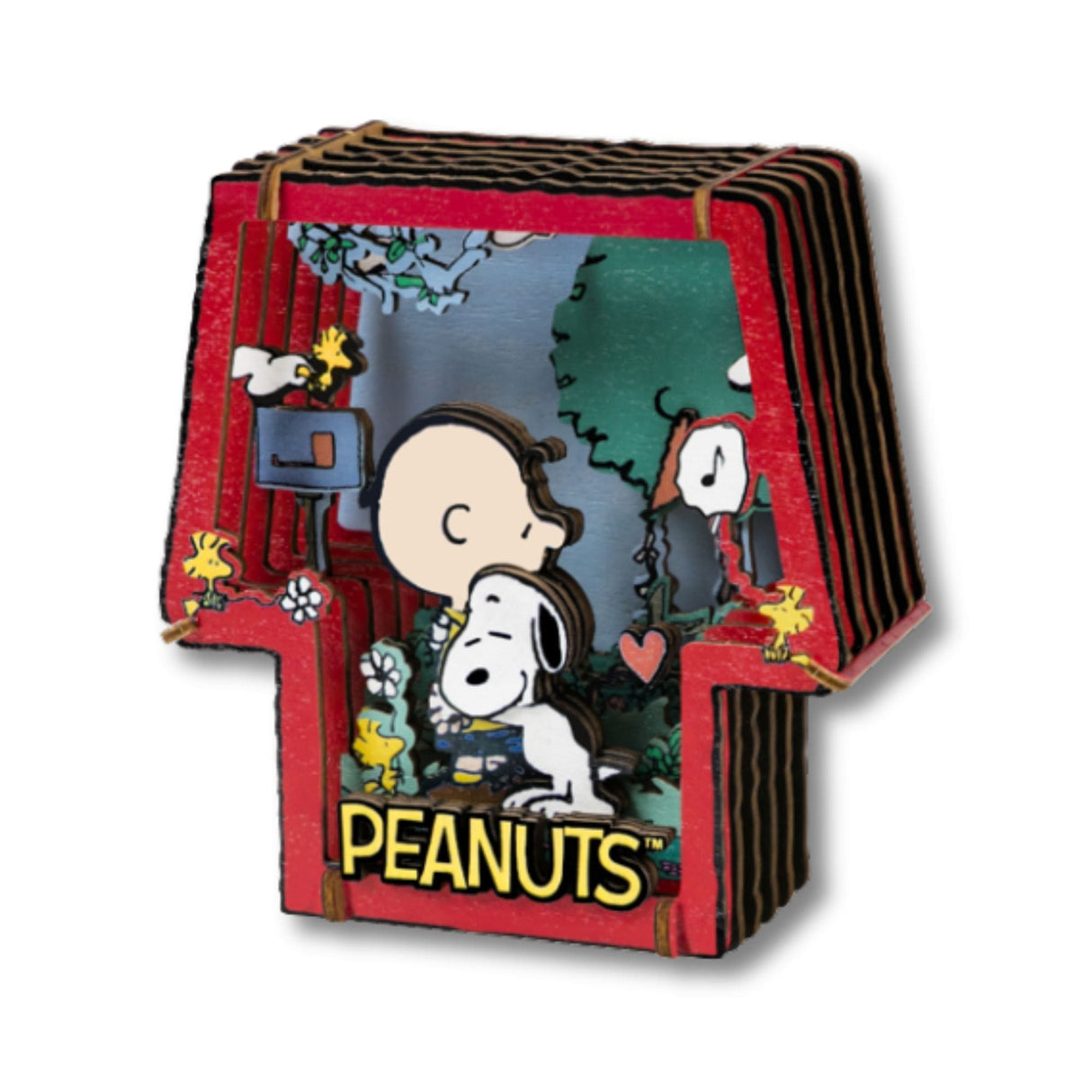 Puremind - Casa Miniatura Snoopy Healing Hug Wooden Theater