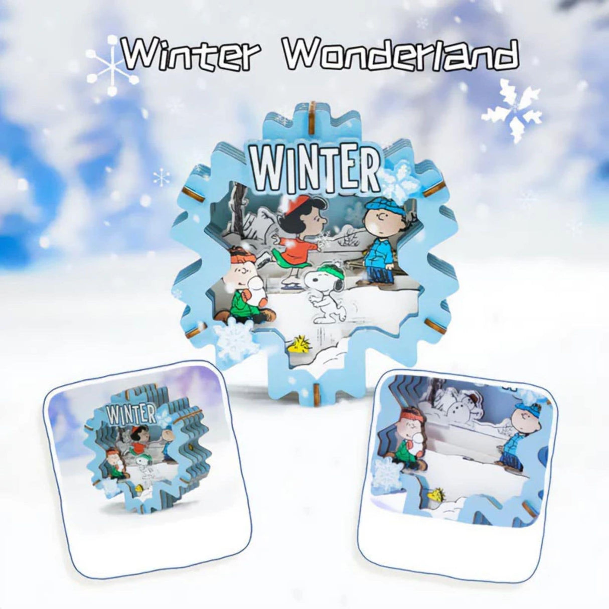 Puremind - Casa Miniatura Snoopy Skating Funland Wooden Theater