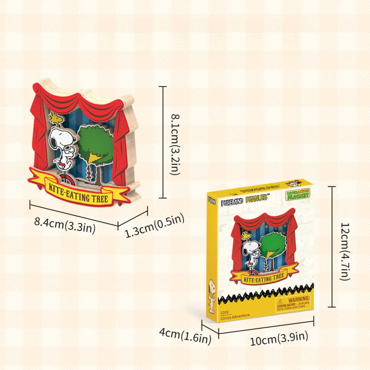 Puremind - Imán Snoopy Circus Adventure Wooden Magnet