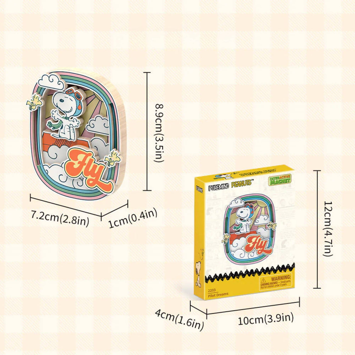 Puremind - Imán Snoopy Pilot Dreams Wooden Magnet