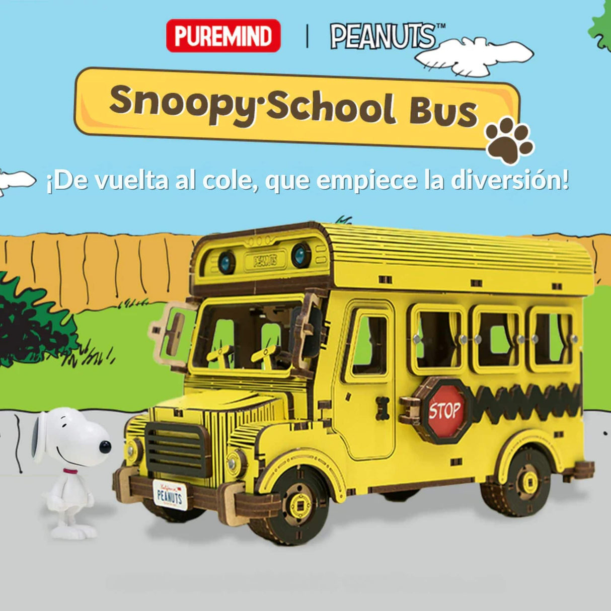 Puremind - Puzzle 3D Snoopy School Bus