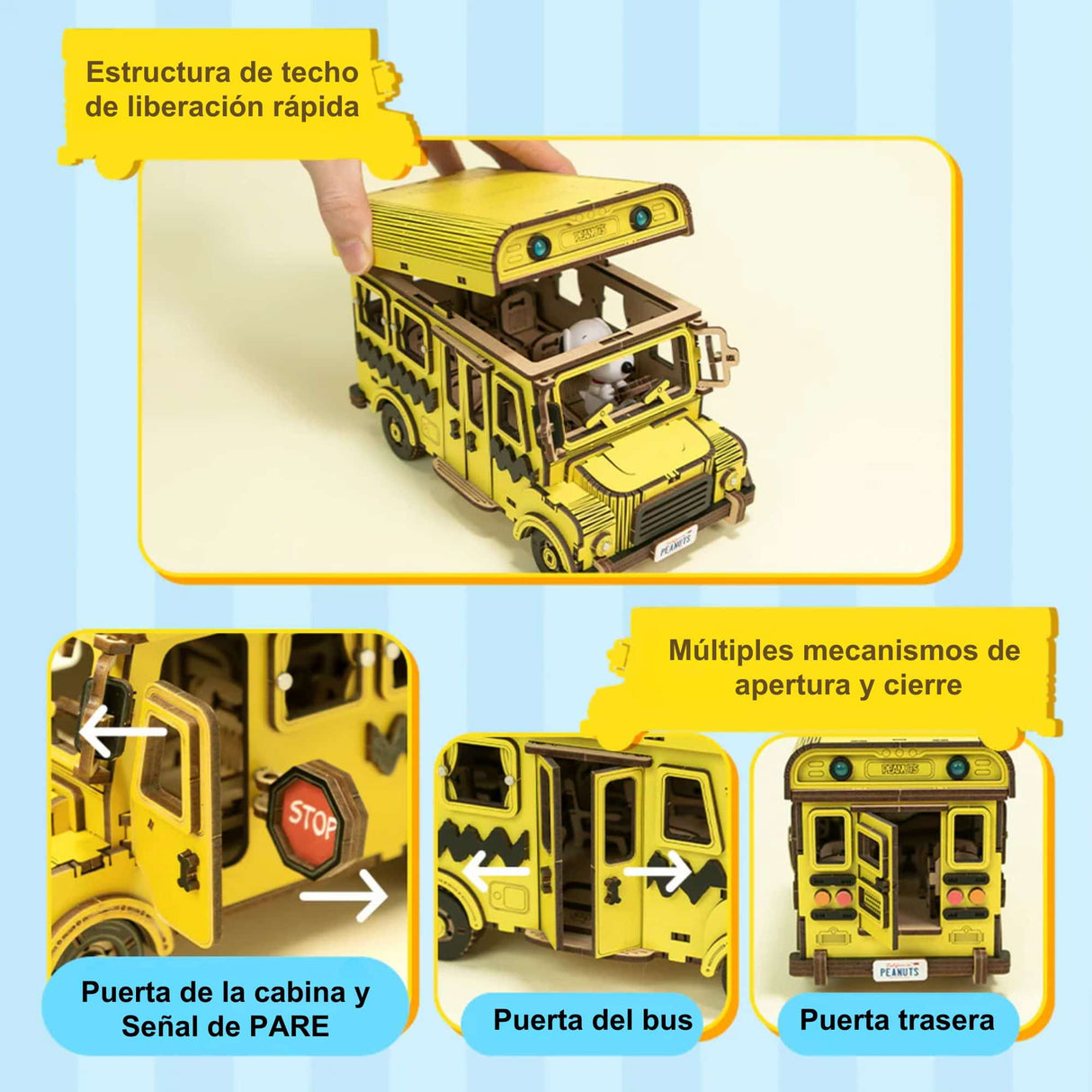 Puremind - Puzzle 3D Snoopy School Bus