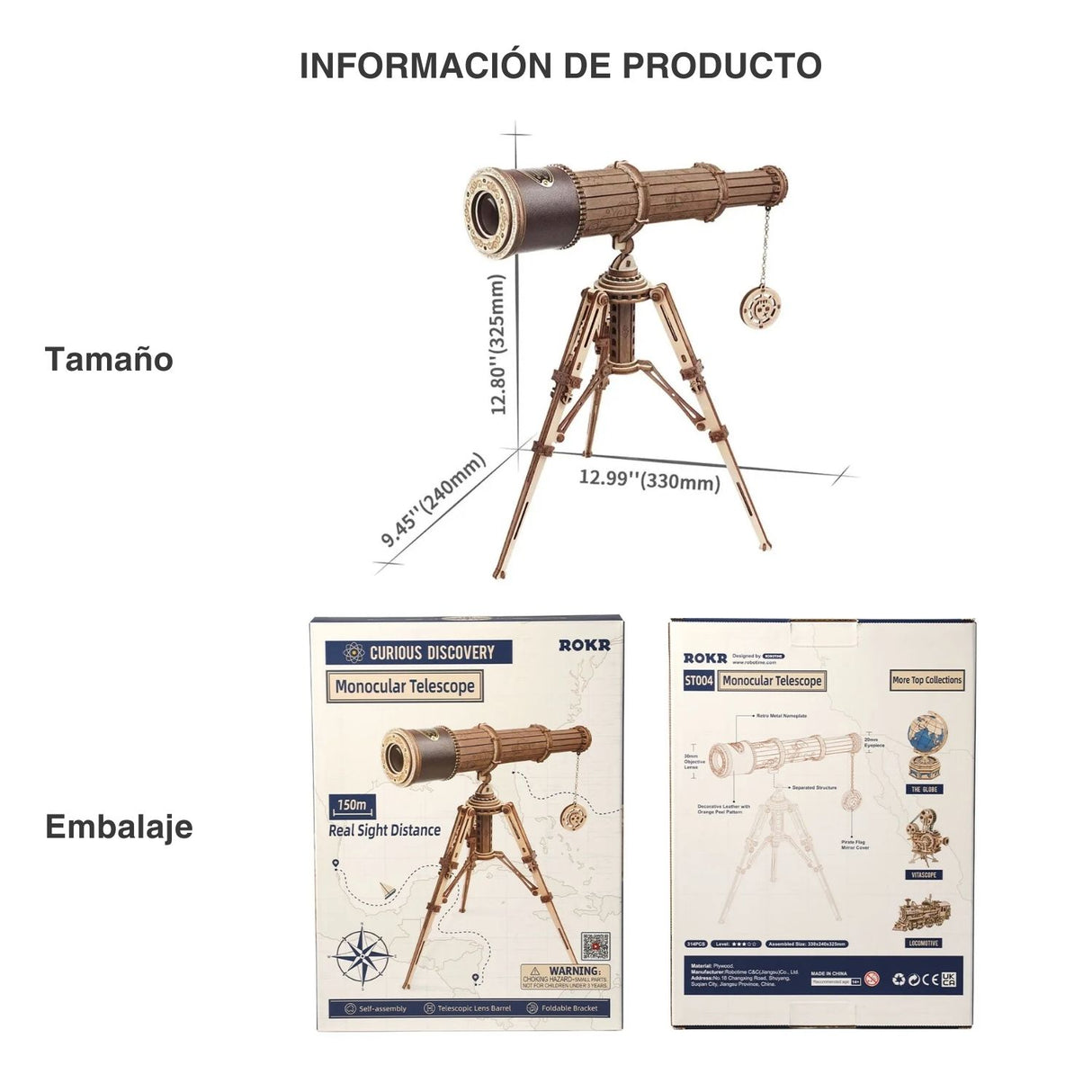 Rokr Curious Discovery - Puzzle 3D Telescopio