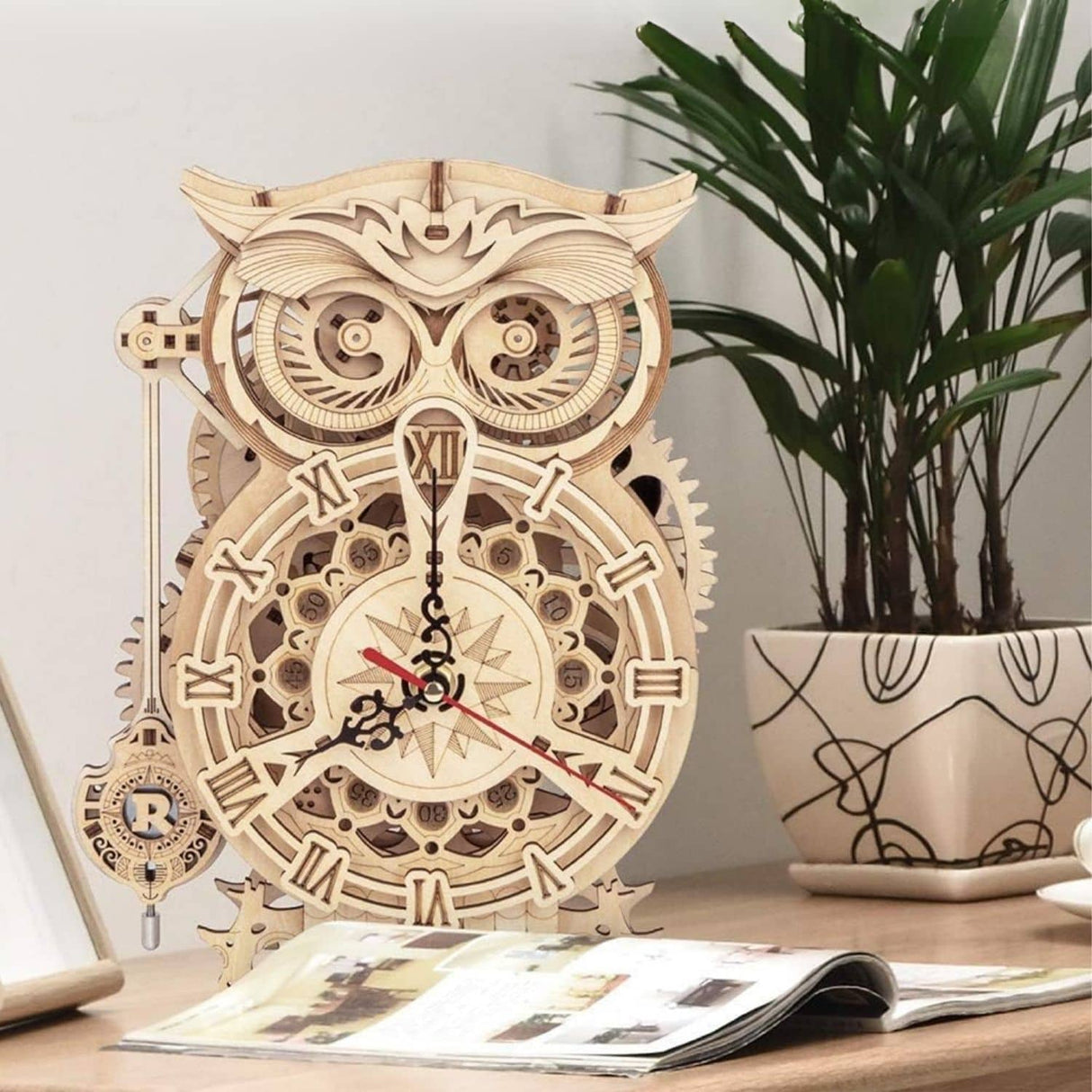 Rokr Mechanical Gears - Puzzle 3D Owl Clock Reloj Búho