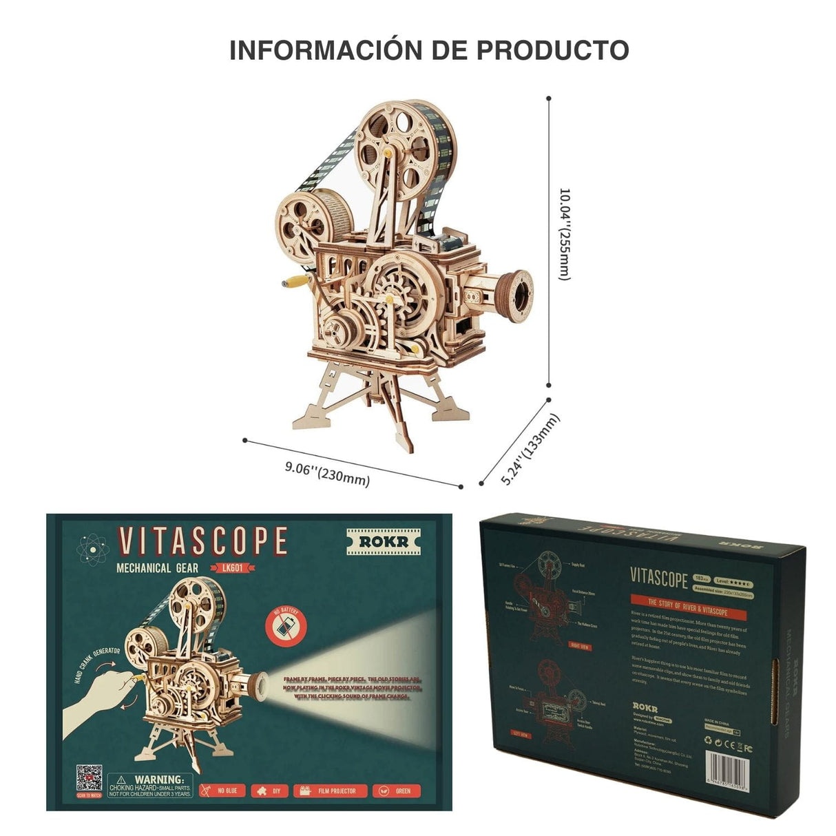 Rokr Mechanical Gears - Puzzle 3D Vitascope Proyector