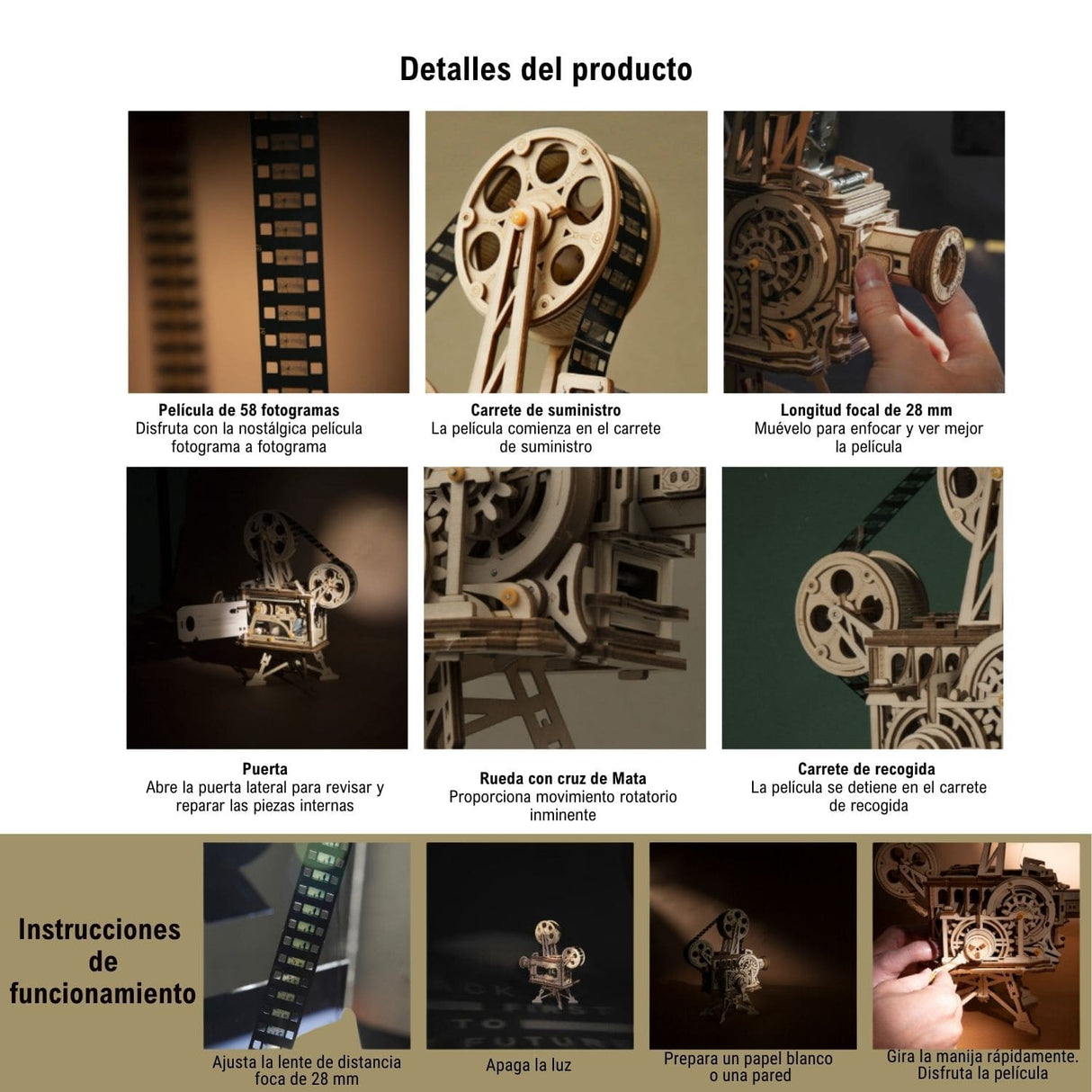 Rokr Mechanical Gears - Puzzle 3D Vitascope Proyector