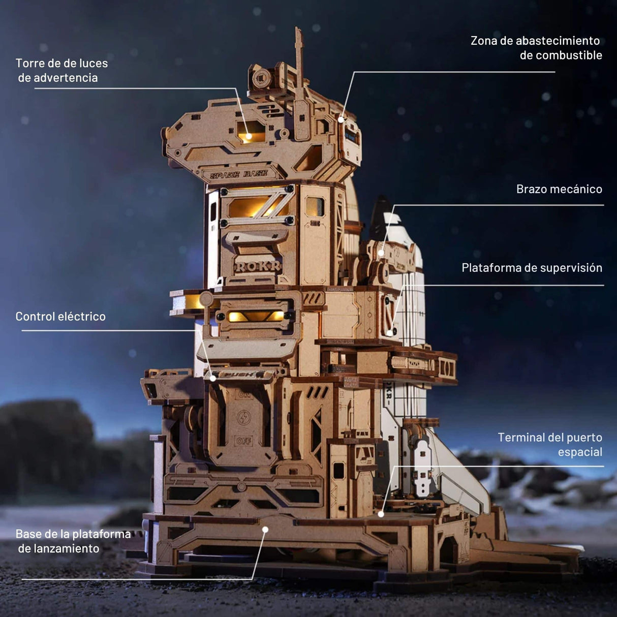 Rokr Mechanical Models - Puzzle 3D Space Shuttle Transbordador Espacial