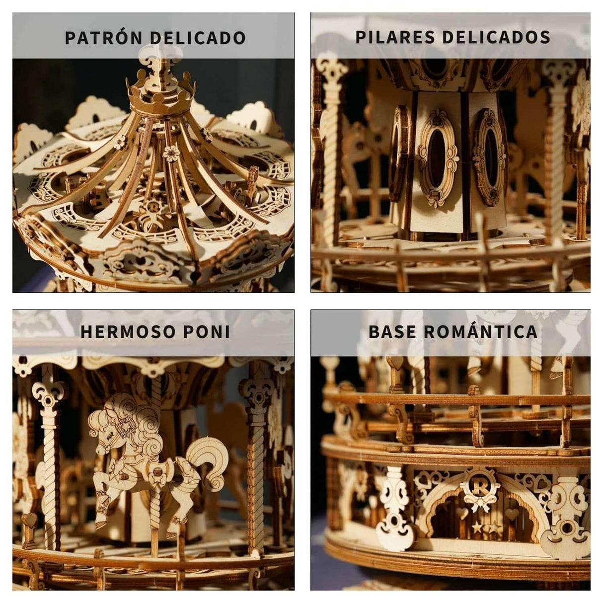 Rokr Mechanical Music Box - Puzzle 3D Romantic Carousel