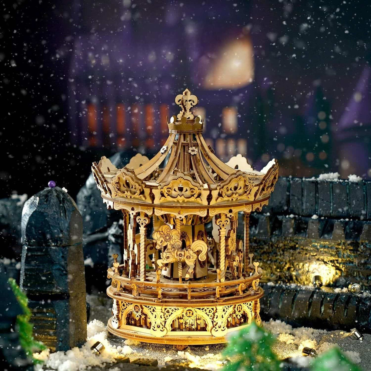 Rokr Mechanical Music Box - Puzzle 3D Romantic Carousel