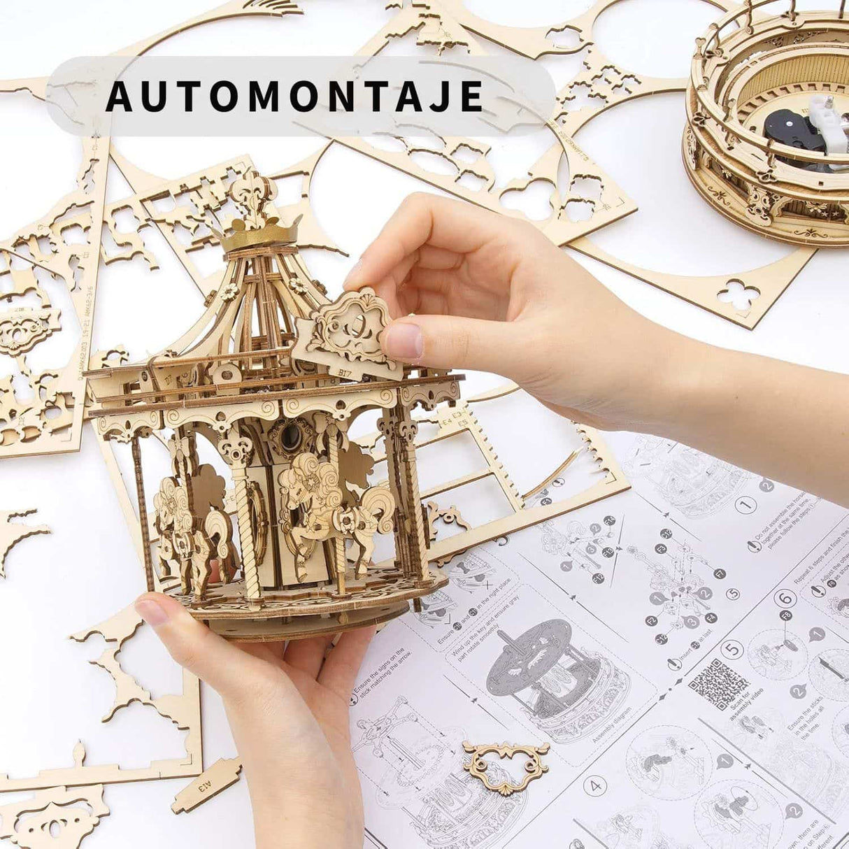 Rokr Mechanical Music Box - Puzzle 3D Romantic Carousel